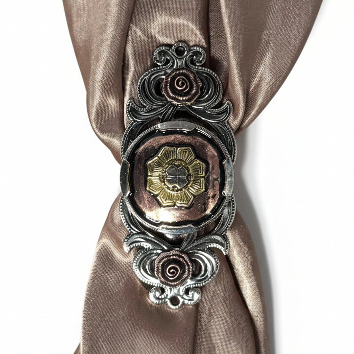Copper & Gold Flower Western Concho W192