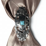 Southwest Antique Silver Turquoise Western Concho W201