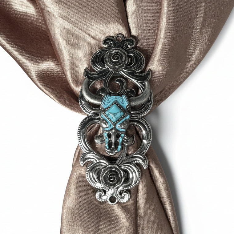 Turquoise Steer Head Western Concho W202