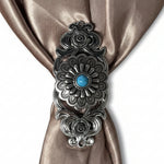 Antique Silver Turquoise Western Concho W203