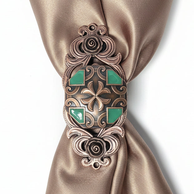 Copper Emerald Green Western Concho W209