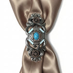 Octagon Turquoise Floral Western Concho W221