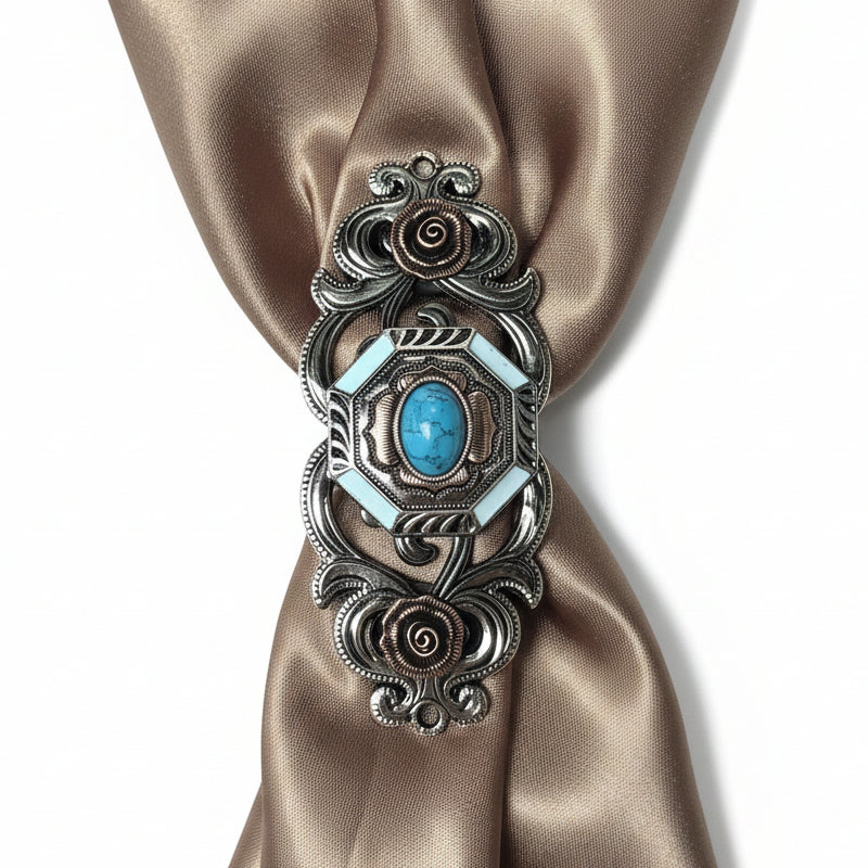 Octagon Turquoise Floral Western Concho W221