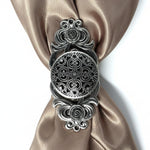 Antique Silver Floral Engraved Western Concho W225