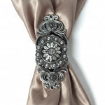 Antique Silver Flower and Berry Western Concho W226