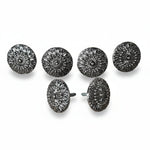 Antique Silver Floral Pinwheel Saddle Set SSW227