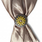 Copper Yellow Daisy Western Concho W229