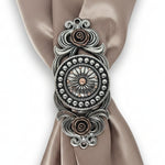 Antique Silver Flower and Dots Western Concho W230