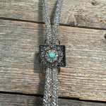 Clear Rhinestone Bolo Tie with Crystal Slide