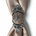 Rust Filigree and Dots Western Concho W233