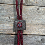 Ruby Rhinestone Bolo Tie with Crystal Slide
