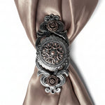 Antique Silver Flower and Loops Western Concho W235