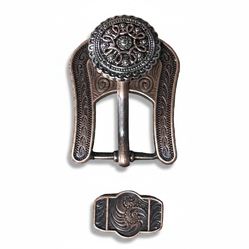 Antique Silver Flower and Loops Western Concho W235