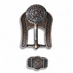 Antique Silver Flower and Loops Western Concho W235