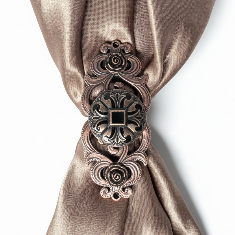 Copper Black Fleur De Lis Western Concho W241