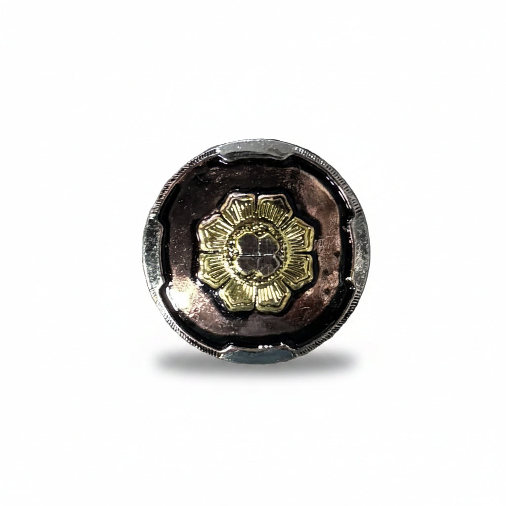 Copper & Gold Flower Western Concho W192