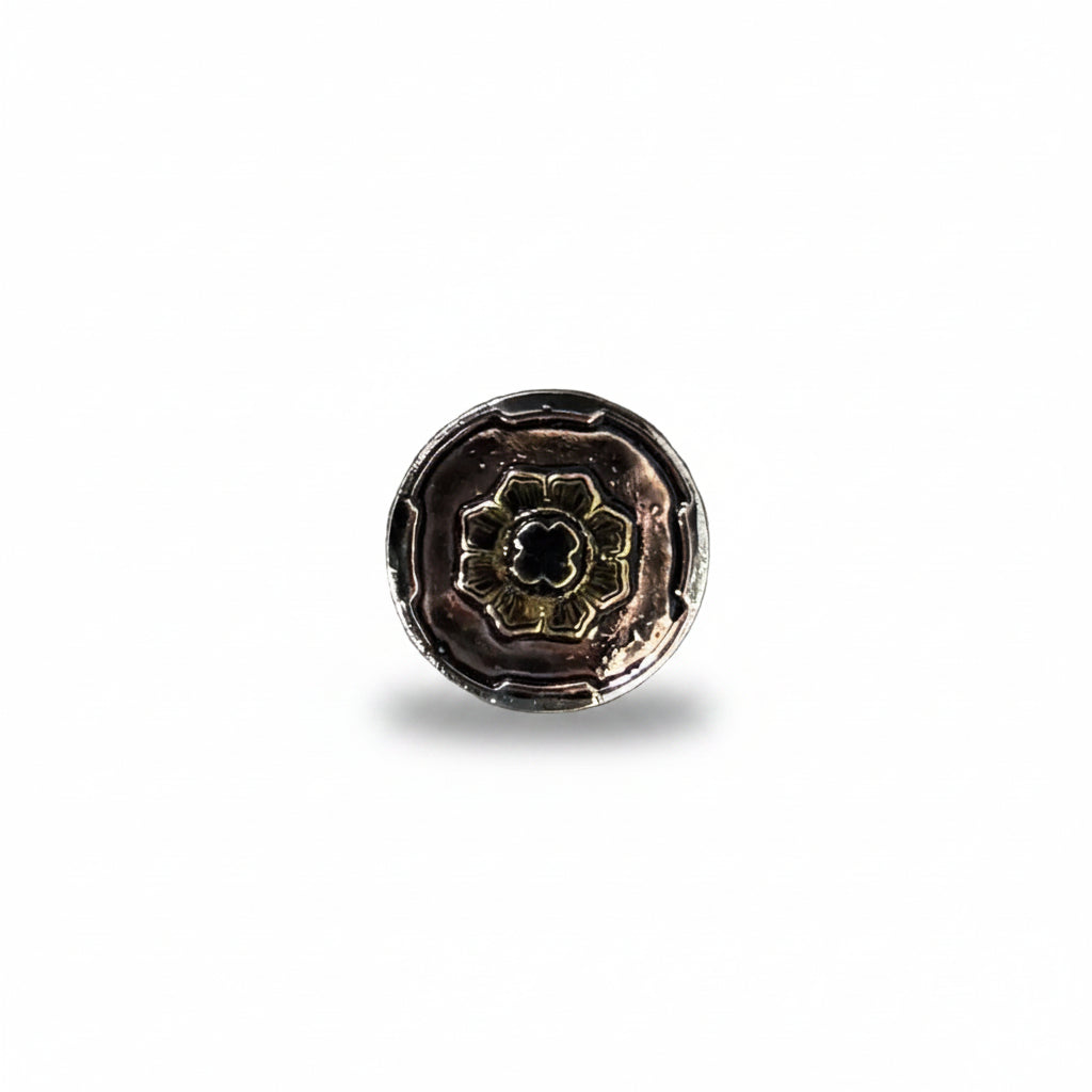 Copper & Gold Flower Western Concho W192
