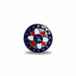 Antique Silver Red, White, and Blue Western Concho W274
