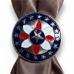 Antique Silver Red, White, and Blue Western Concho W274