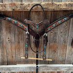 Foxtail Antique Silver and Copper Browband | One Ear Tack Set #BBBC525