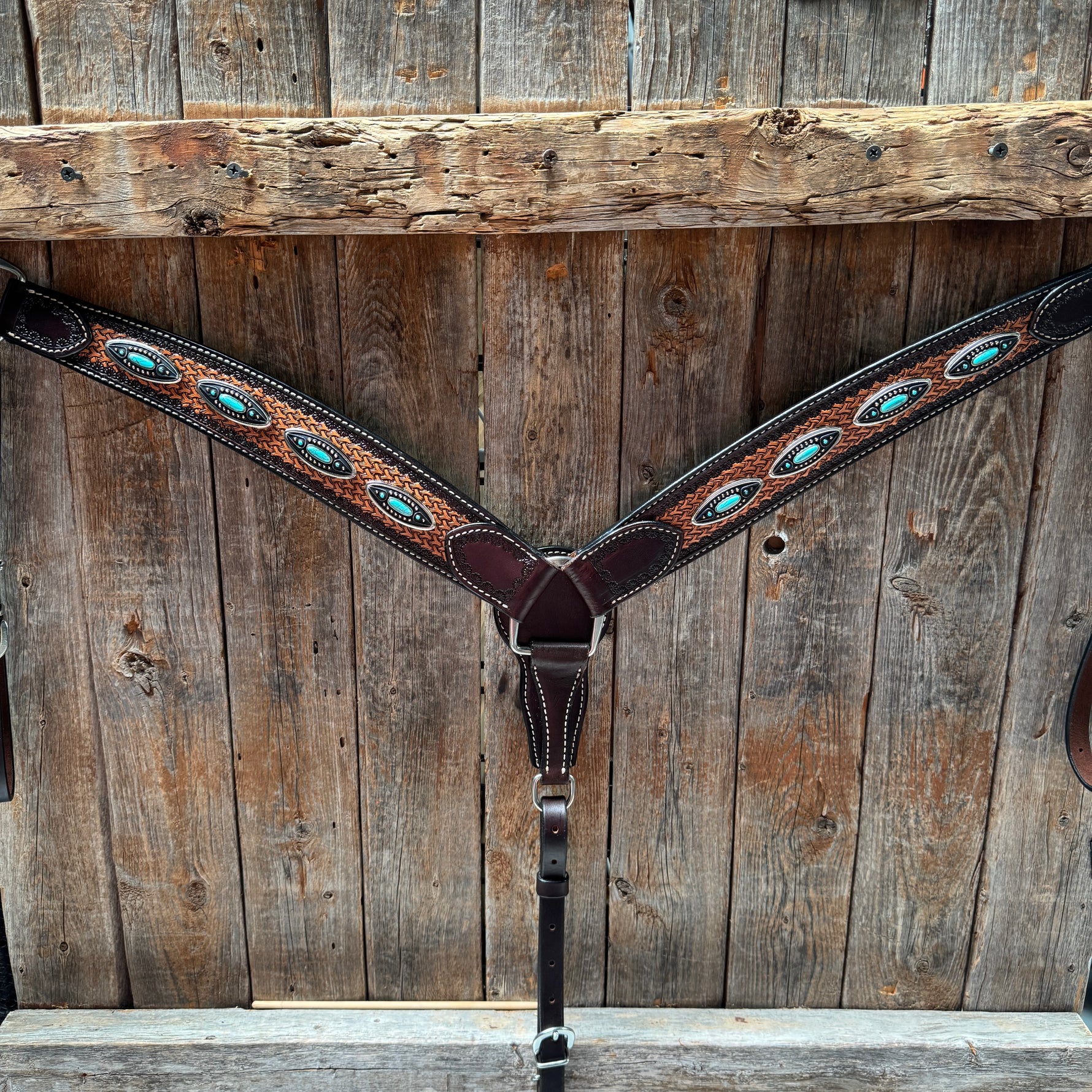 Foxtail Antique Silver and Copper Browband | One Ear Tack Set #BBBC525