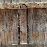 Foxtail Antique Silver and Copper Browband | One Ear Tack Set #BBBC525