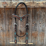Foxtail Antique Silver and Copper Browband | One Ear Tack Set #BBBC525