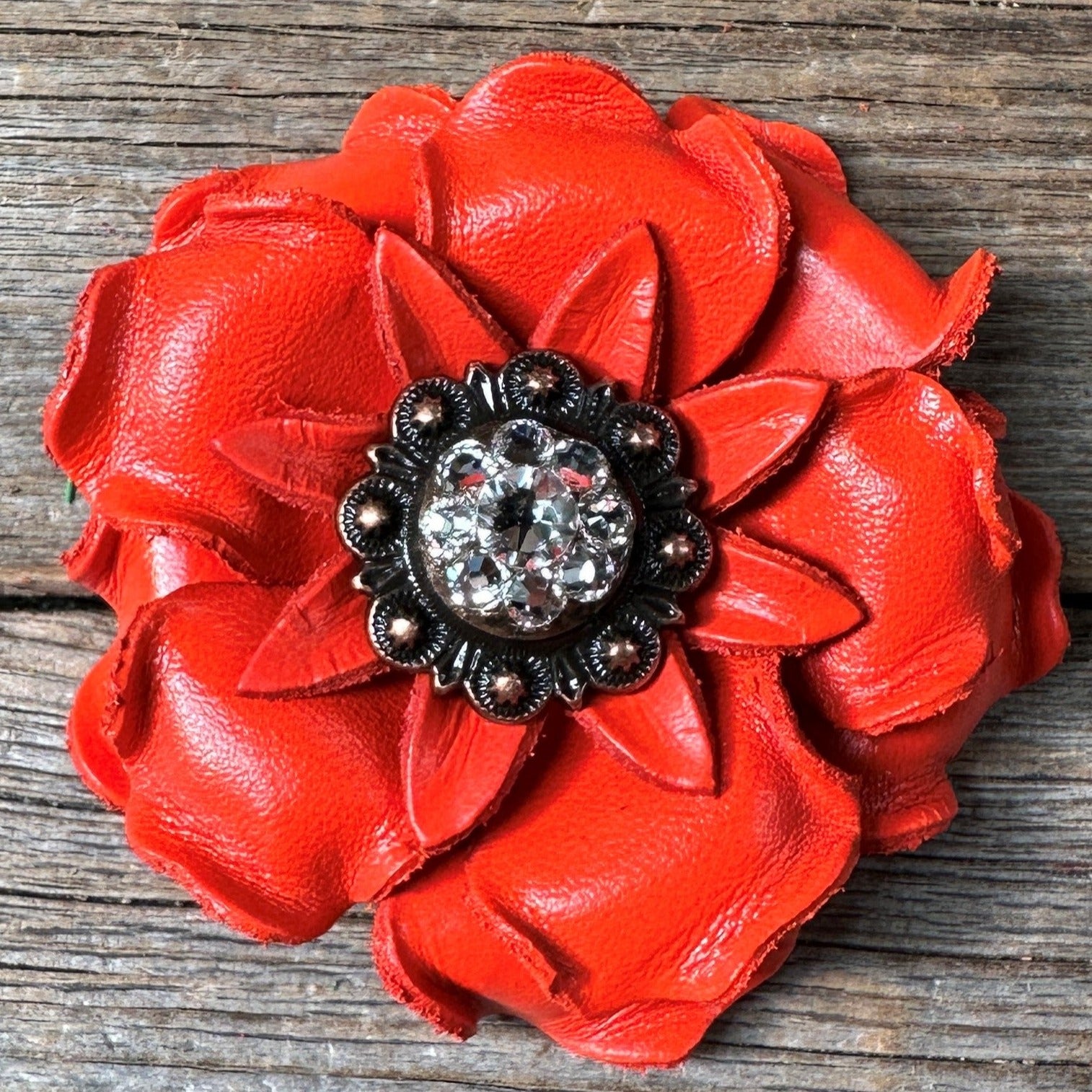 Neon Orange Gardenia Flower With Copper Clear 1