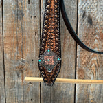 Two Tone Honeycomb Antique Silver and Copper Western Browband | One Ear Tack Set #BBBC513