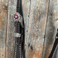 Dark Oil Silver Dot Red Roses Browband/Breastcollar Tack Set #BBBC570