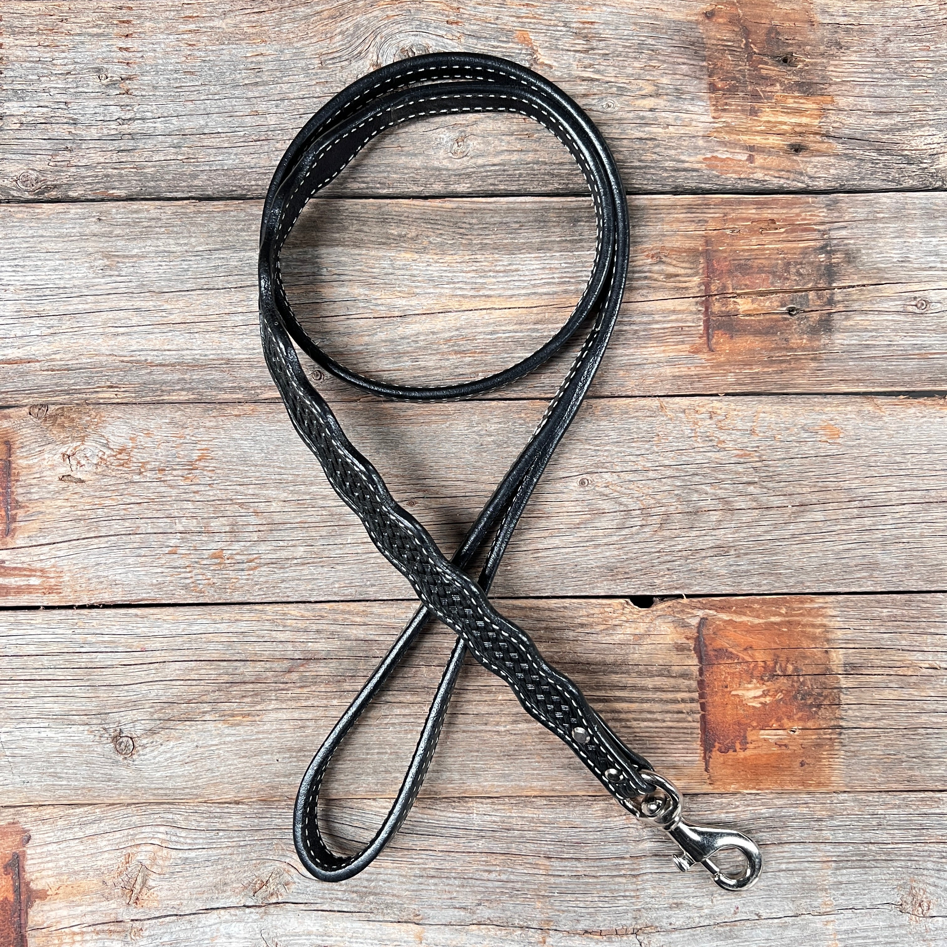 Black Leather leash 4' x 1" wide