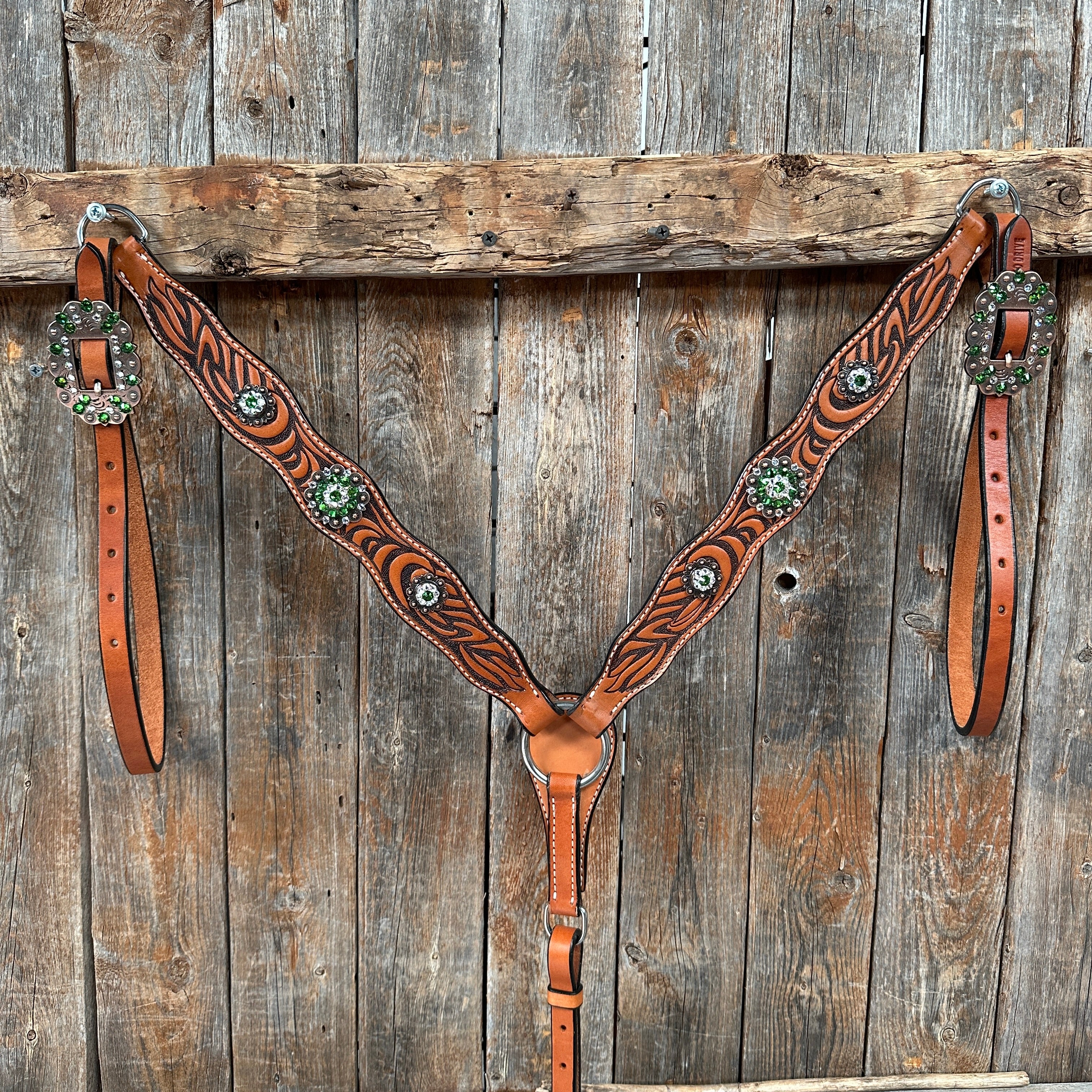 CLEARANCE! Gold Fleck on Tan Hide Dark Leather Tack Set – Cowgirl