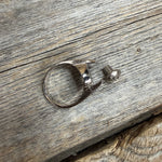 Antique Silver Flower with Copper Dots and Turquoise Western Concho Ring