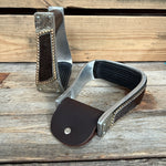 Hand Engraved Copper and Cowhide Barrel Racing/Trail Western Stirrups BRS104