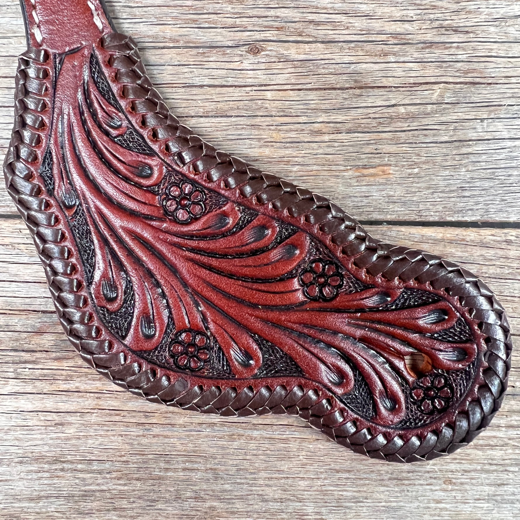 Dark Oil Braided Spur Straps #87052