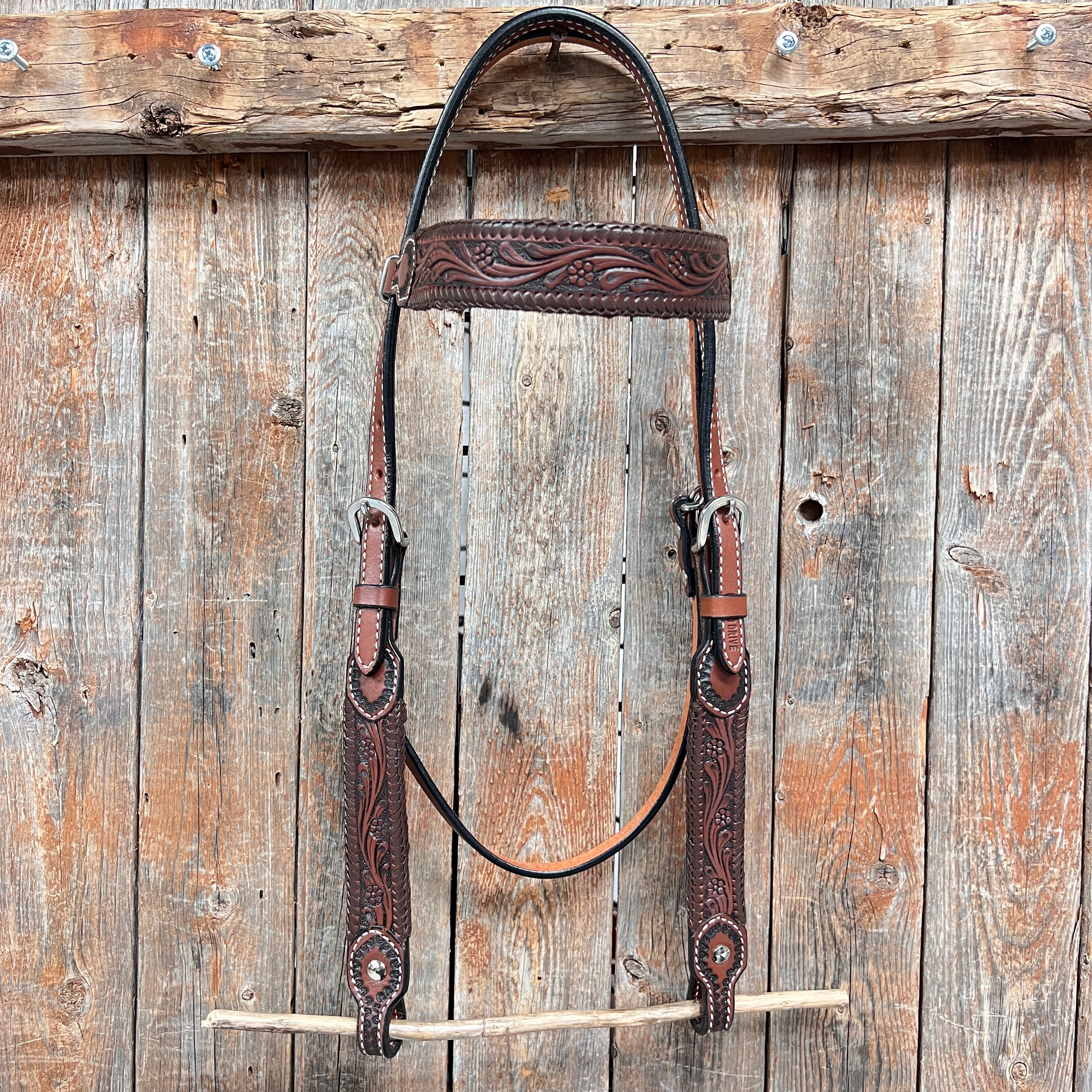 Dark Oil Braided Browband