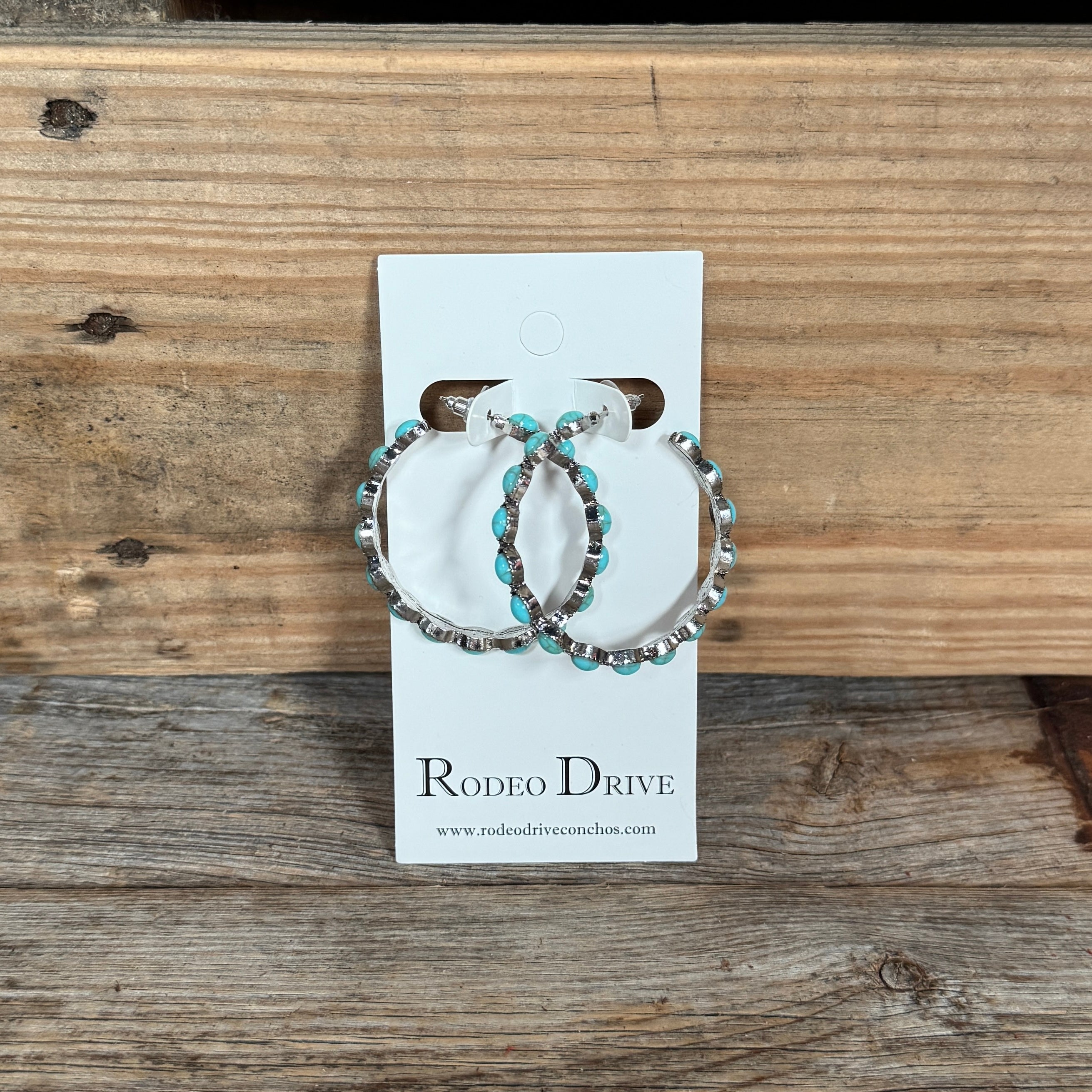 Fashion Turquoise Large Hoop Earrings