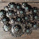 Antique Silver and Gold Feather Concho #W250