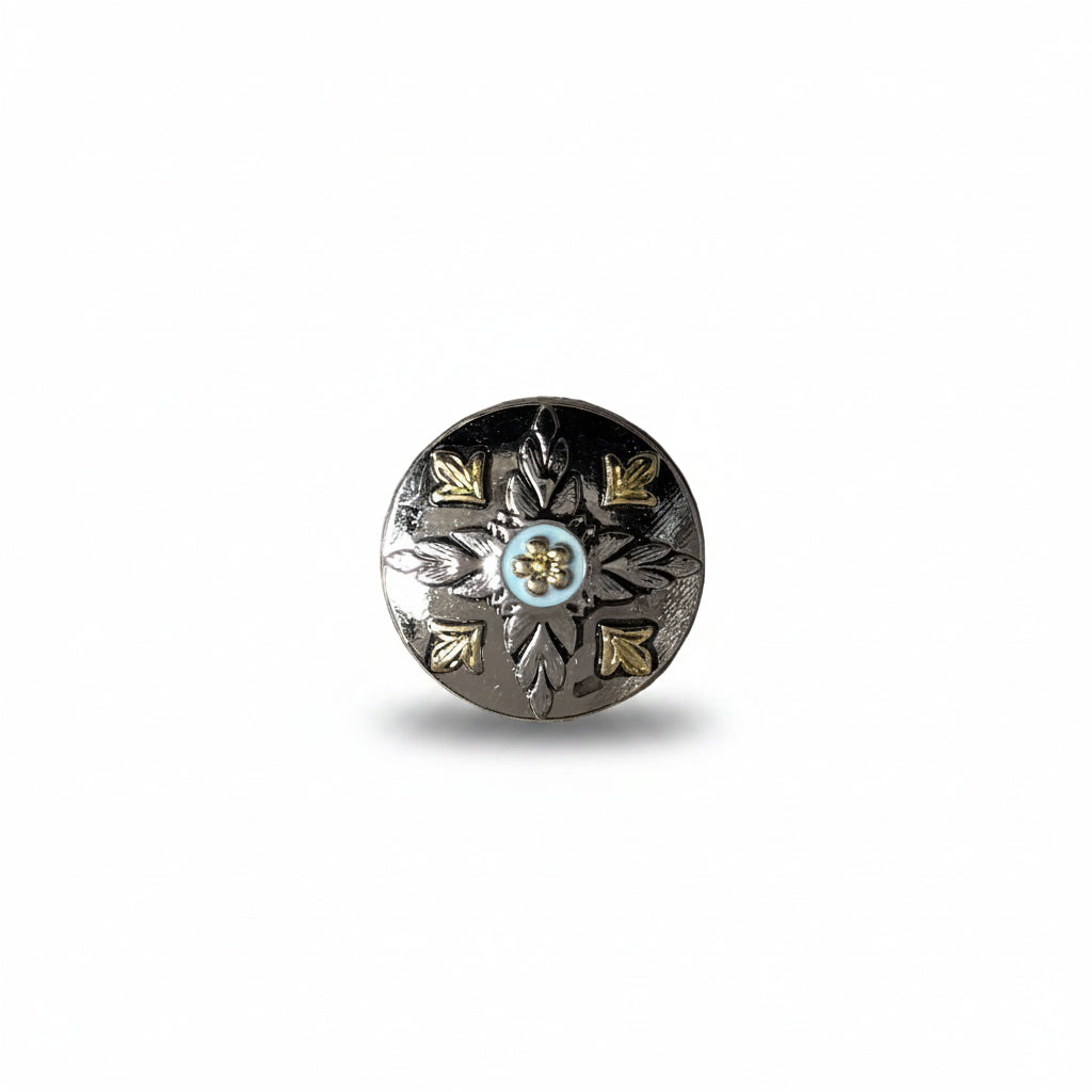 Antique Silver and Gold Feather Concho #W250