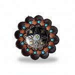 Antique Silver and Gold Feather Concho #W250