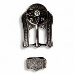 Antique Silver and Gold Feather Concho #W250