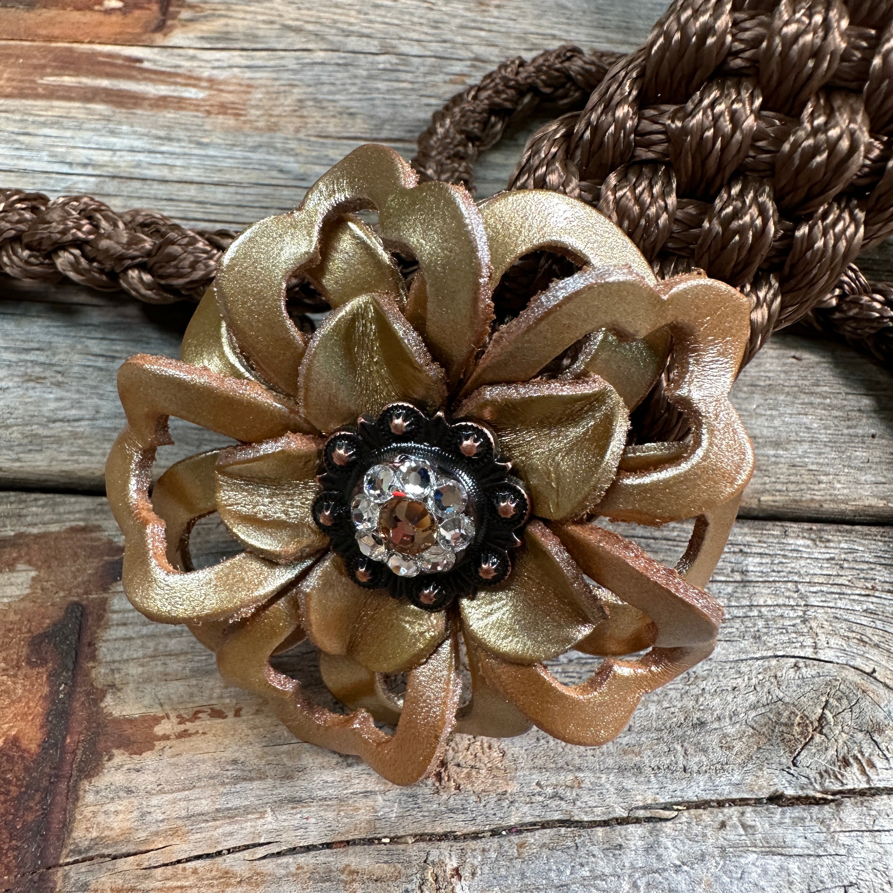 Brown and Gold Mule Tape Halter -  #MT121