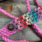 Pink Mule Tape Halter - Multi Floral and Pink #MT228