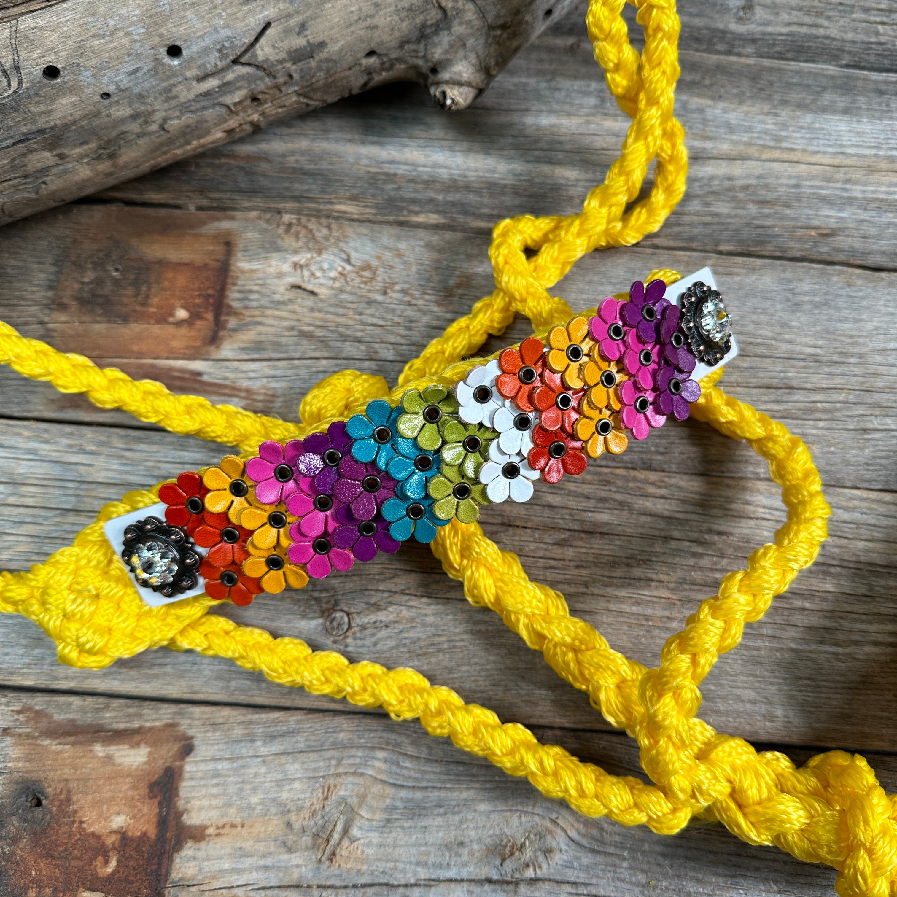 Yellow Mule Tape Halter - Multi Floral and Clear #MT229