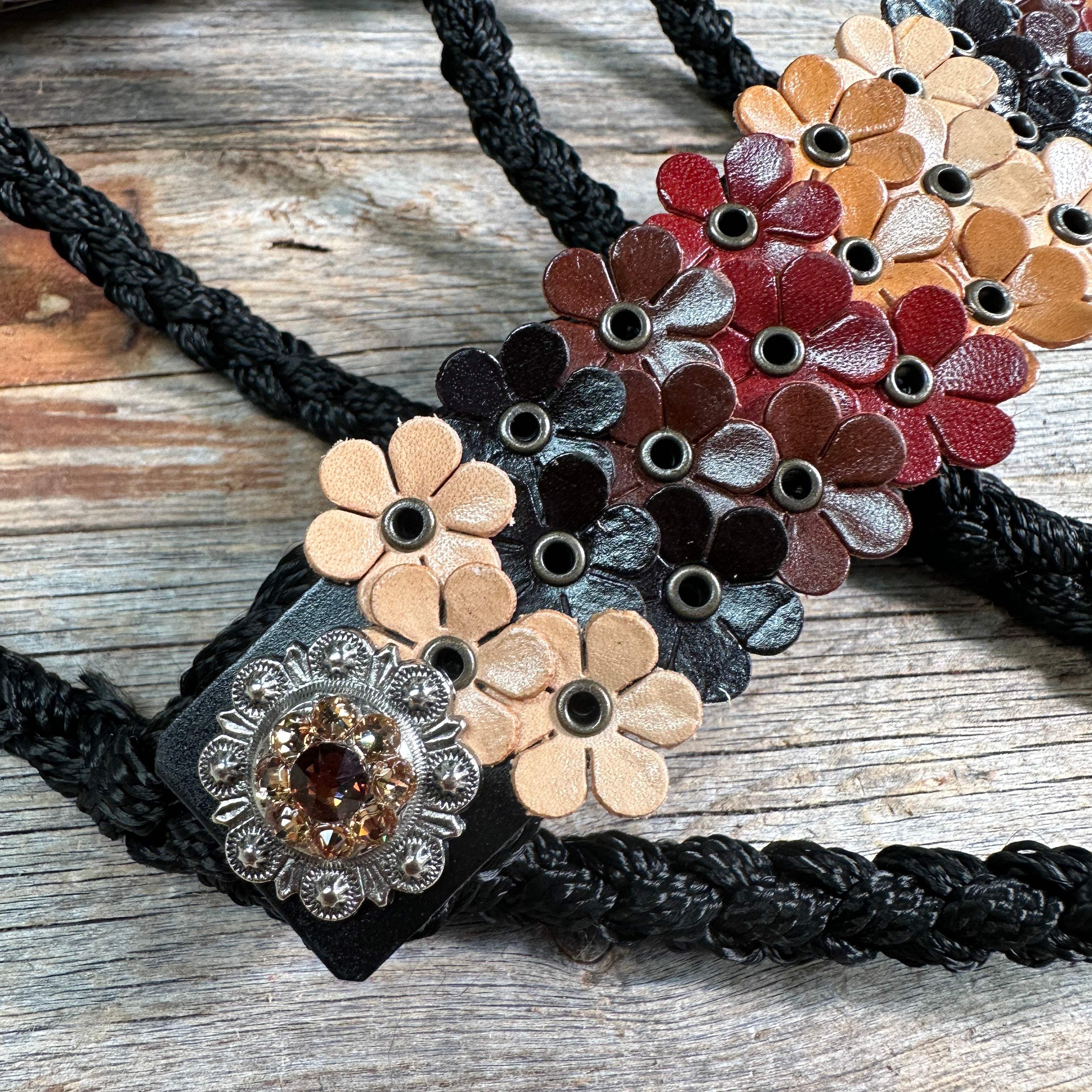 Black Mule Tape Halter - Multi Floral and Champagne #MT230