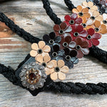 Black Mule Tape Halter - Multi Floral and Champagne #MT230