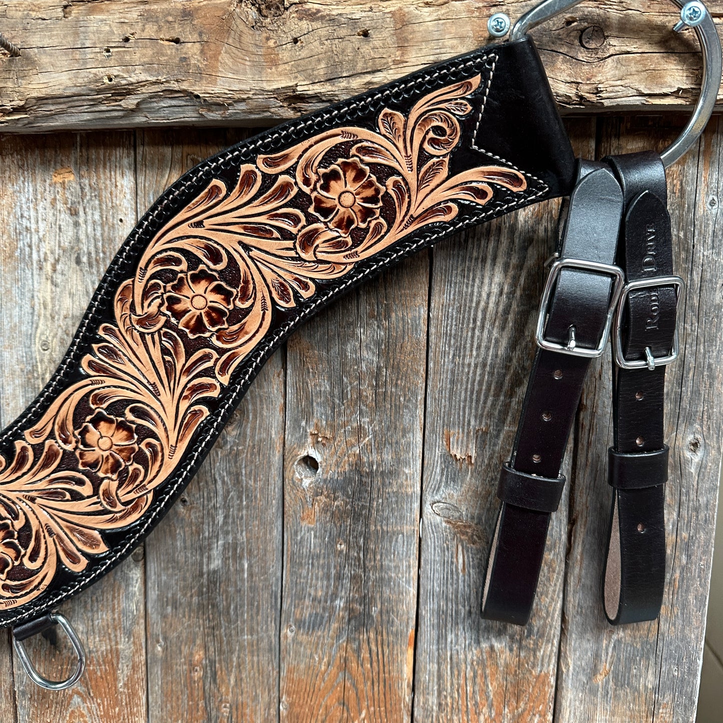 Two Tone Floral Tripping Headstall/Breastcollar Tack Set