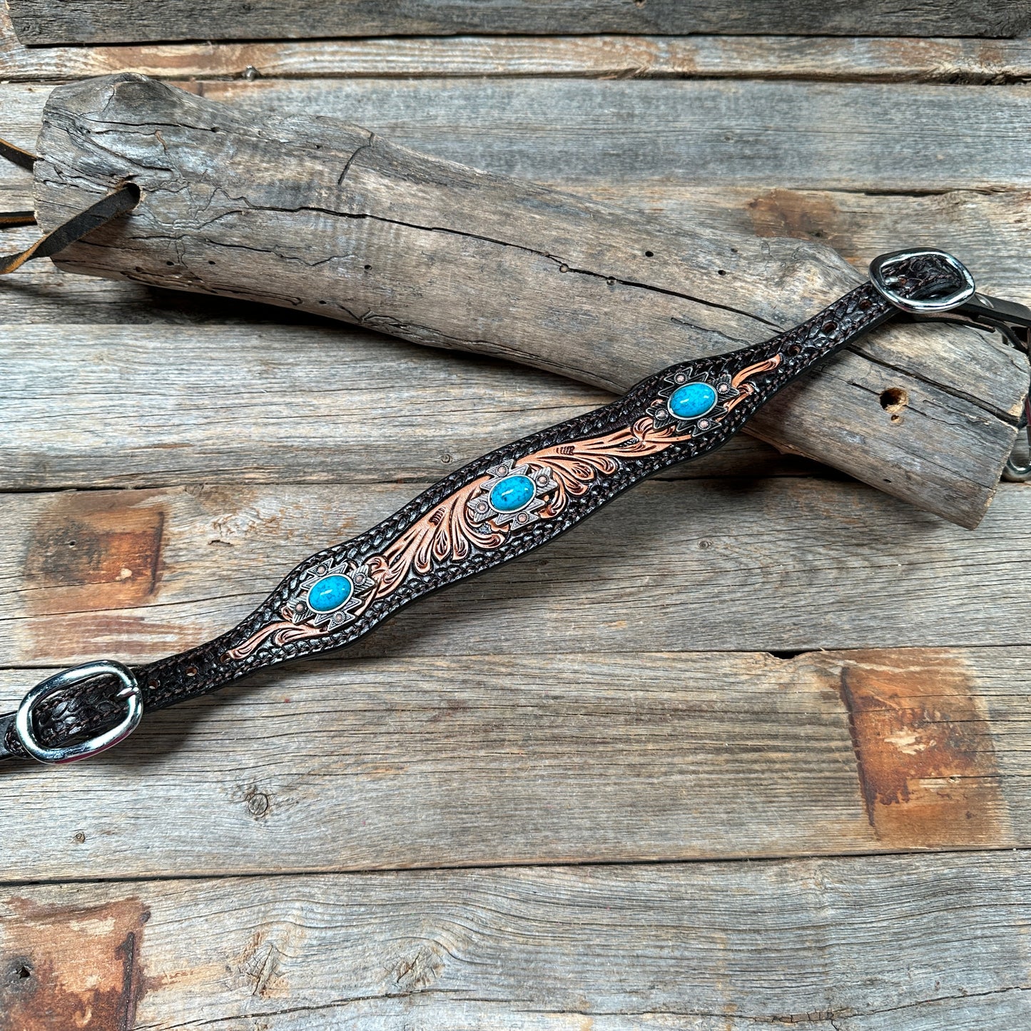 Two Tone Wither Strap Turquoise #WS115