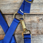 Blue Nylon Halter with Cowhide Leather Noseband #NH119