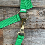 Lime Nylon Halter with Floral Leather Noseband #NH120